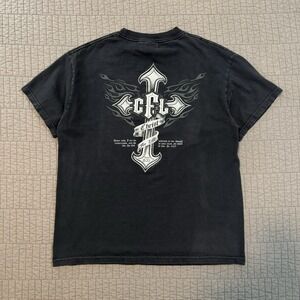 Vtg Y2K CFL Christ for Life T Shirt Men's Medium Black West Coast Choppers Style